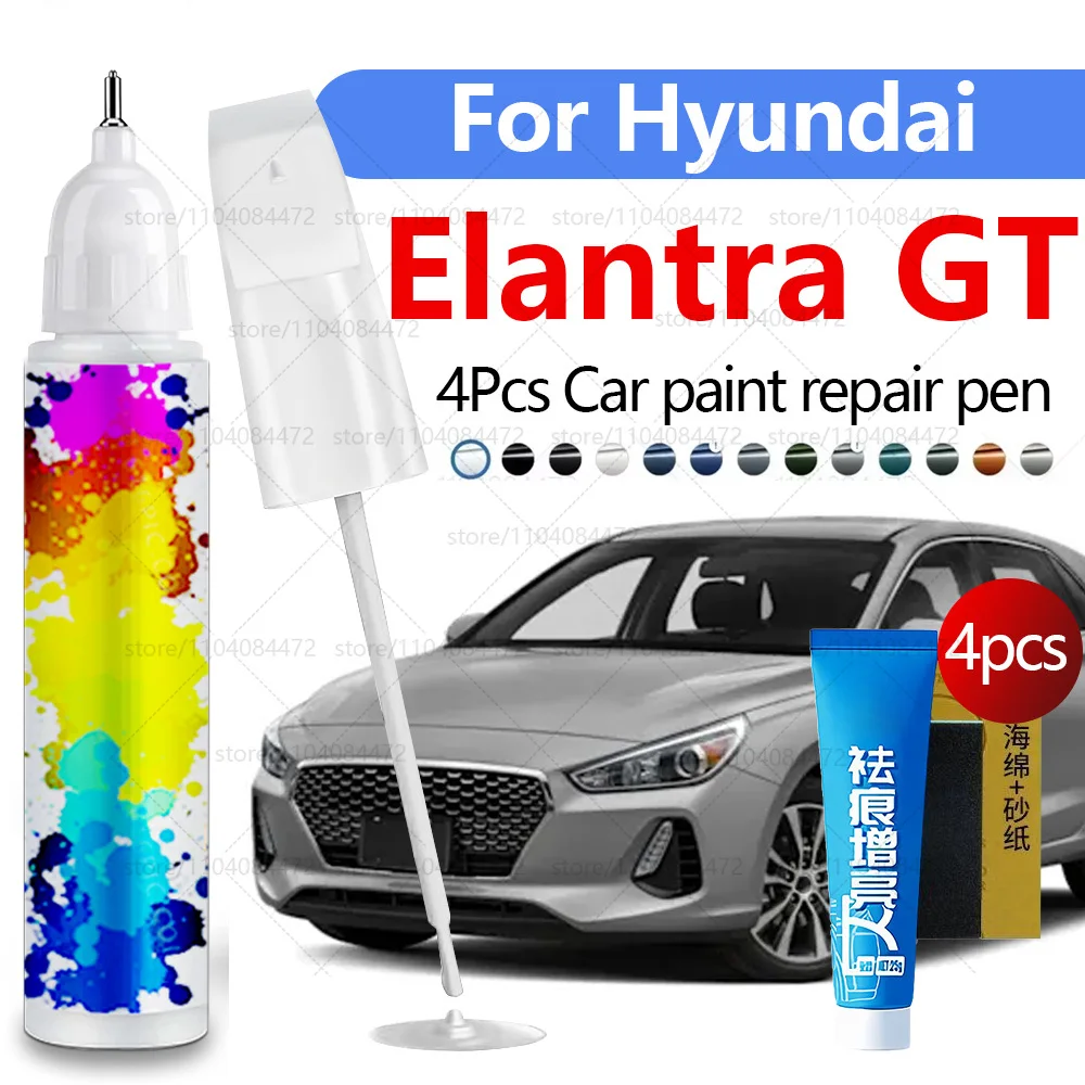 

Ручка для ремонта автомобильной краски для Hyundai Elantra GT 2001-2020 гг., аксессуары для ремонта царапин краски, 4 шт., белый WAW, черный, серебристый T8S, синий YP5