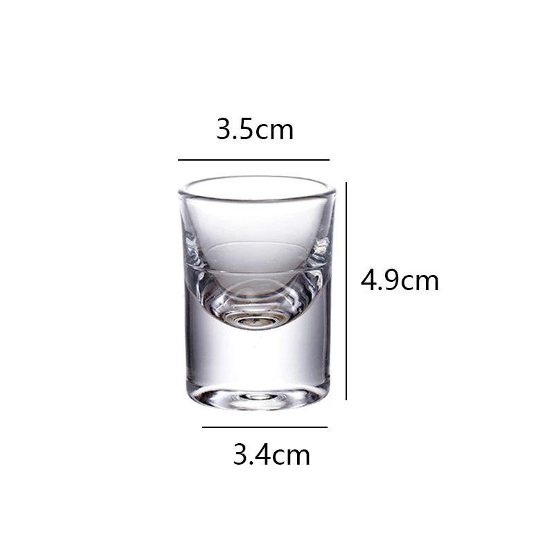 2szt Zestaw 15ml Baijiu Glass Creative Shot Glass Transparent Foreign Wine Cup Drinkware Straight Thick Bottomed Cup Lquor Goblet