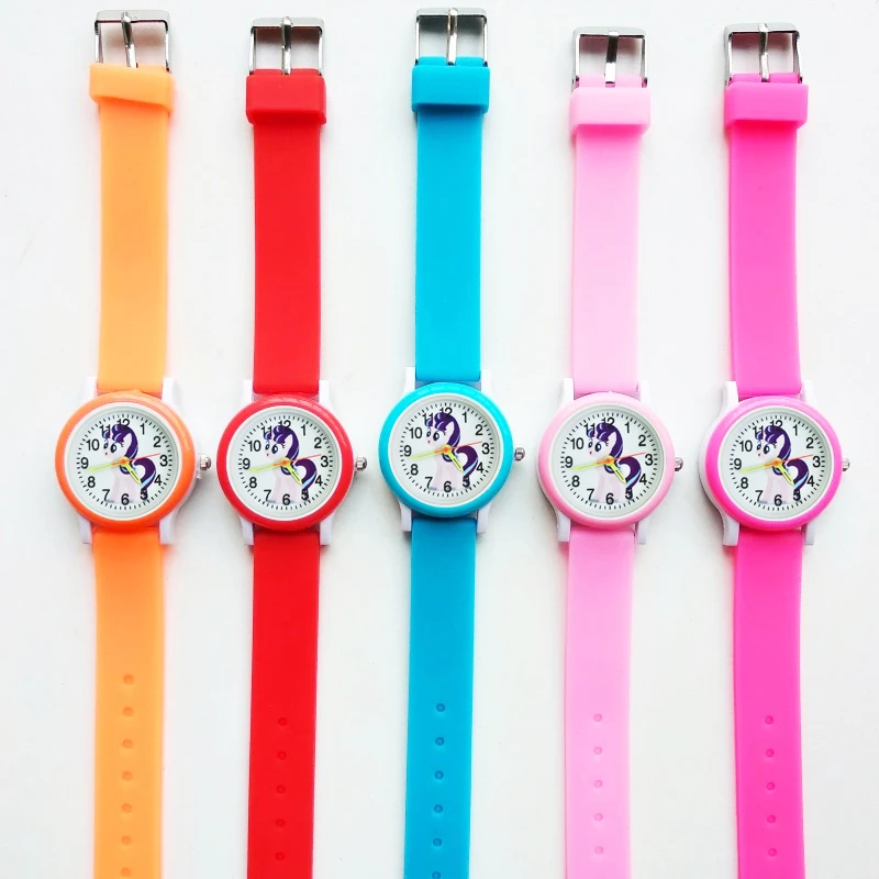 Cartoon Rainbow Cloud Horse Children's Watch Fashion Exquisite Student Clock Gift Kids Quartz Watches for Boys Girls Bracelet