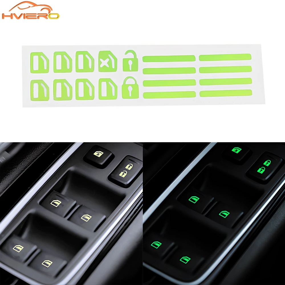 

Car Styling Window Switch Luminous Stickers Night Glowing Button Fluorescent Decals for Toyota Camry Mitsubishi Benz Hyundai Kia