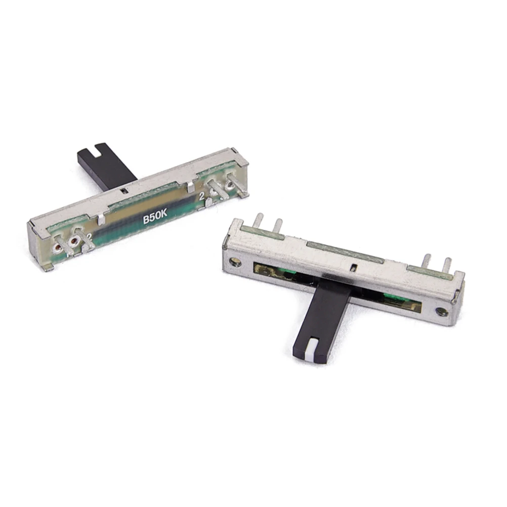 

10 Pcs B50K 45mm Sliding Potentiometer Board Module Adjustable Slide Lights Mixer Ohm Mono Potentiometer