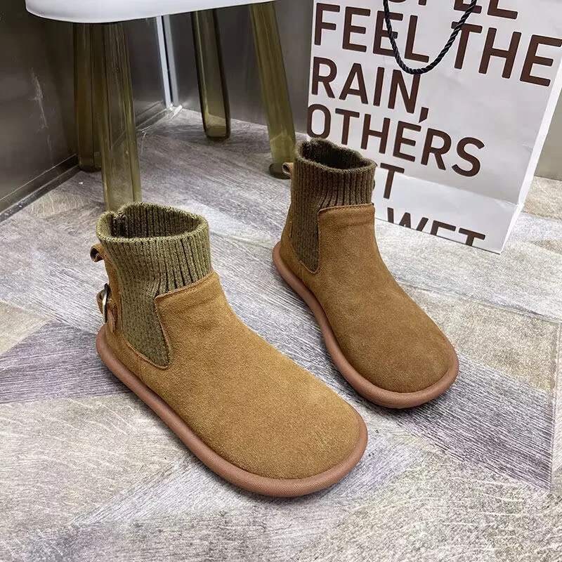 Women's Boots Luxury Ankle Casual Outdoor Walking Fashion Short Flat Spring Autumn Round Toe Comfortable Loafers Shoes For Women