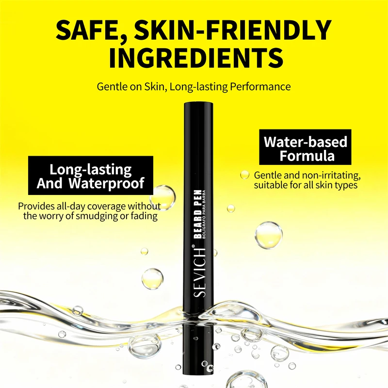 مقاوم للماء قلم اللحية مزدوج الأطراف 5 مللي أسود/بني داكن اللحية ملء قلم رصاص أربعة الشق الشعر الحاجب حشو القلم تصفيف اللحية #5