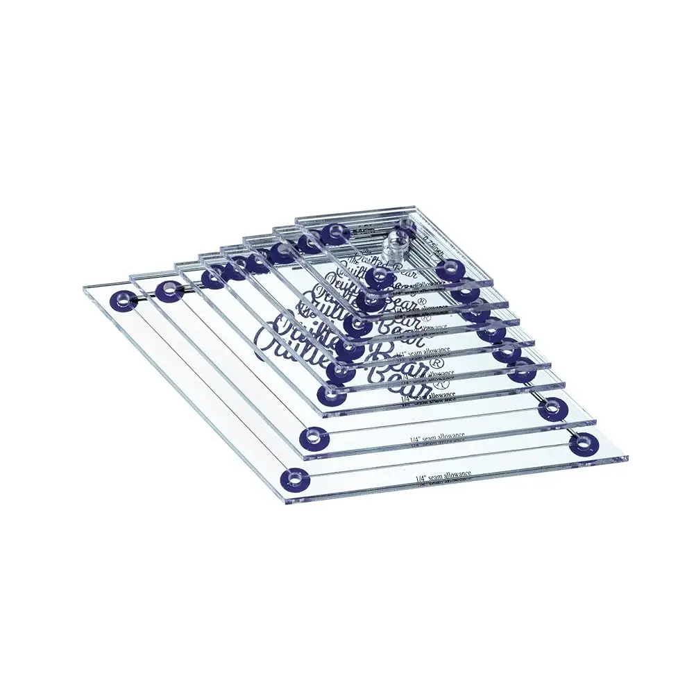 

Diamond Quilting Templates – 8 Clear Non-Slip Acrylic Quilt Templates for Precise Fabric Cutting & Stress-Free Machine Quilt