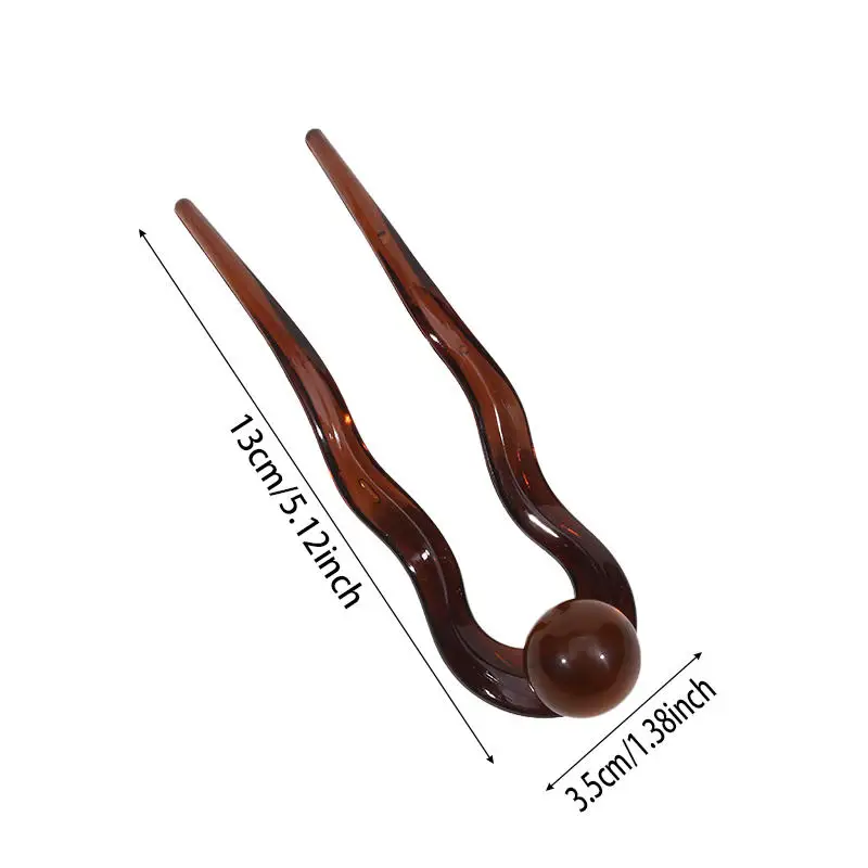 

U-Shaped Hair Fork Fashion Tortoiseshell Acetate Hairpin Geometric Design Headwear Hair Sticks Women Girls