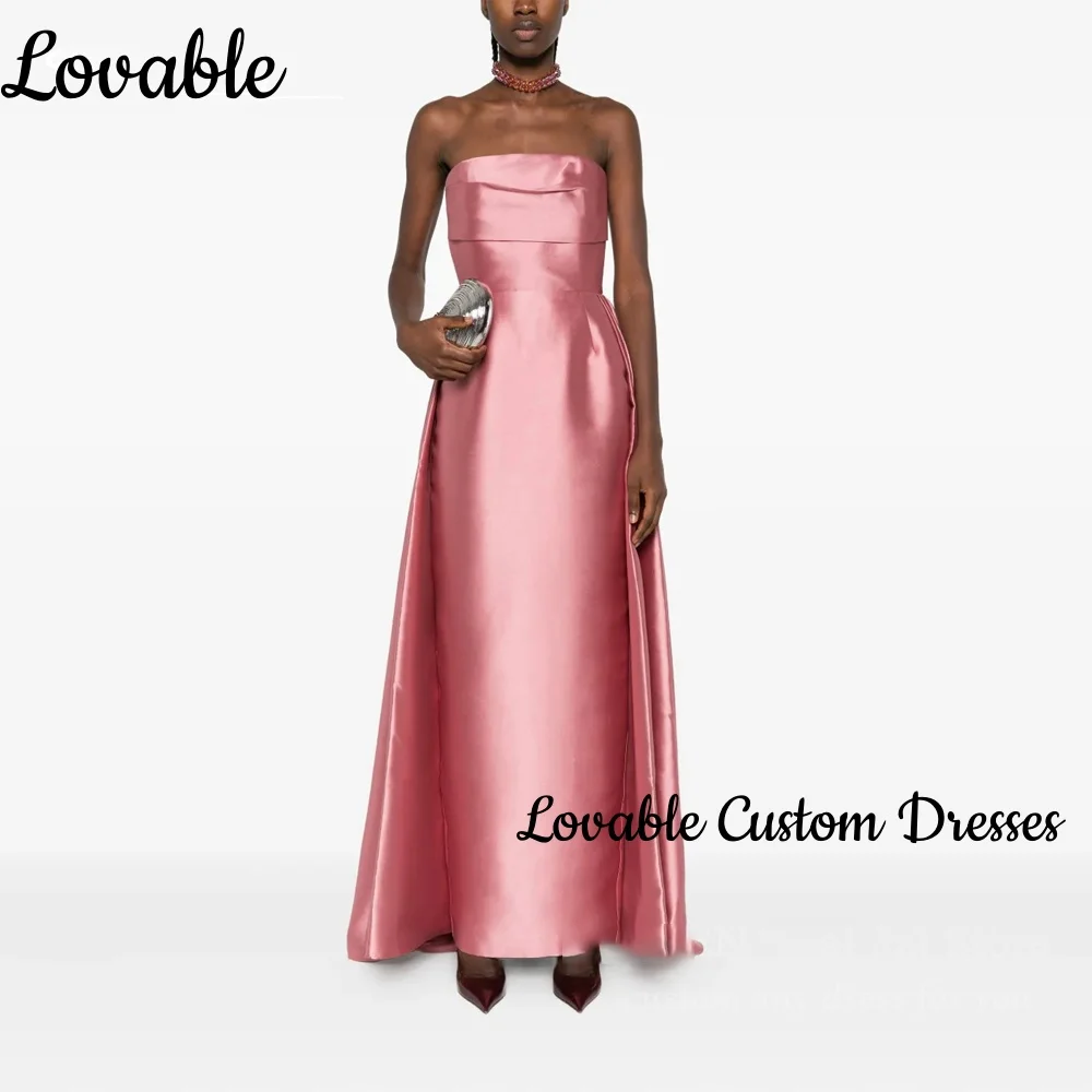 

Розовые роскошные платья без рукавов по индивидуальному заказу, вечерние элегантные платья без бретелек для женщин, платья в пол для особых случаев