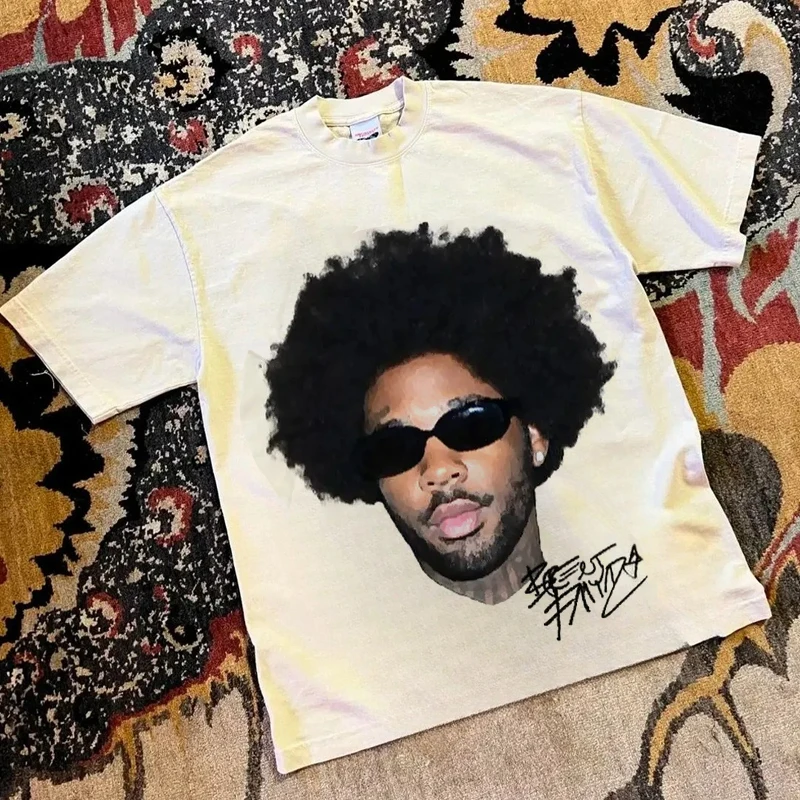 Vrouwen Mannen T-shirt Hip Hop Y2k Trends Korte Mouwen Leisure Amerikaanse Retro High Street Oversized Een Mannelijke Print Top Zomer