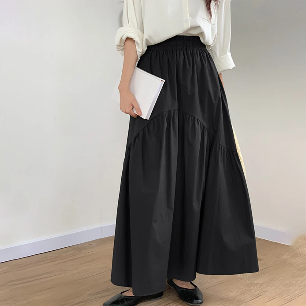 

Casual Solid Skirt Wave Pleated Skirt Casual Outing All Match Design 2024 Trendy Fishtail Skirt Wave Pleated Skirt