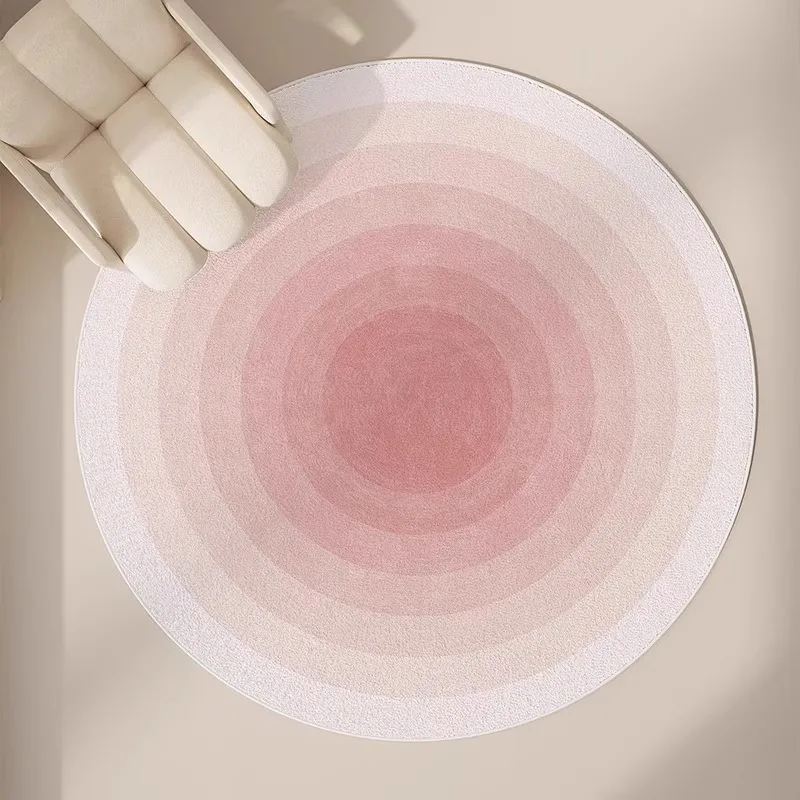 

Living Room Carpet Non-slip Waterproof Wear-resistant Mat Pink Gradient Minimalist Round Rug Large Size Home Decoration Mats