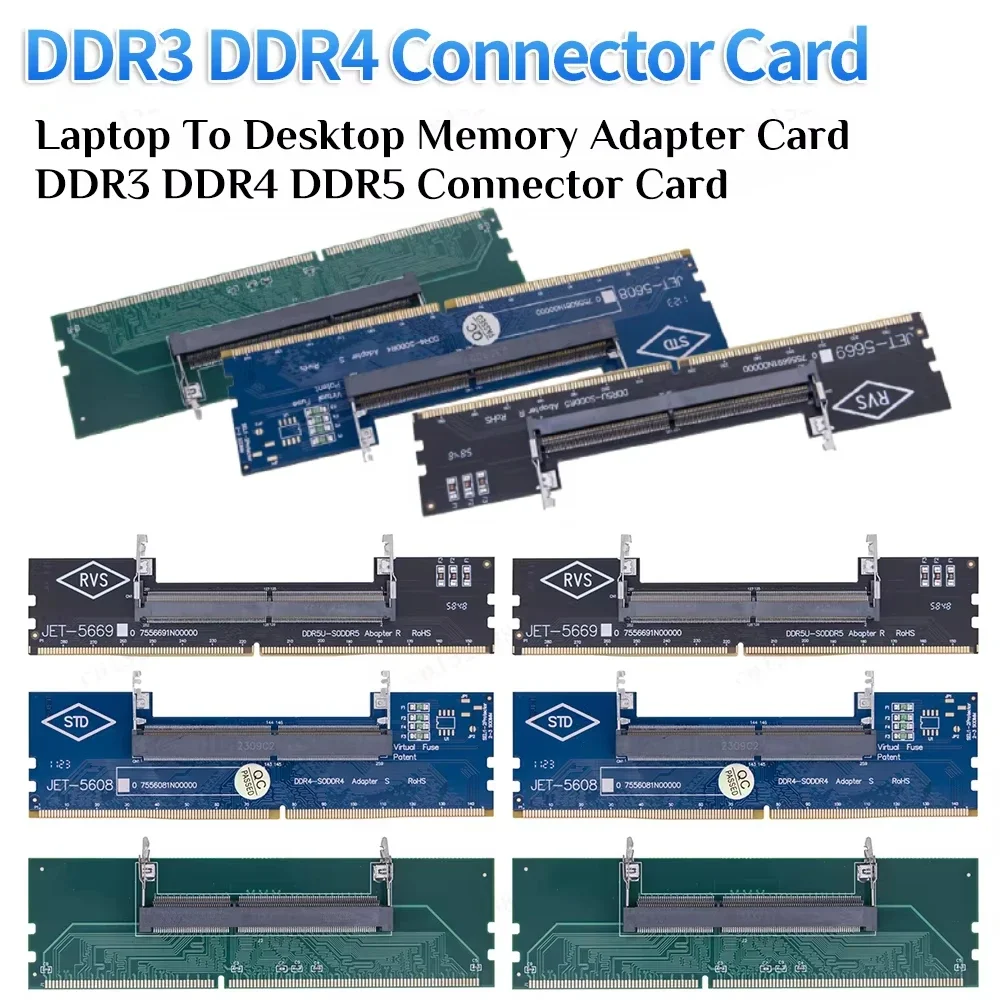 1/2 pièces ordinateur portable vers ordinateur de bureau carte adaptateur mémoire DDR3 DDR4 adaptateur de mémoire carte de connecteur