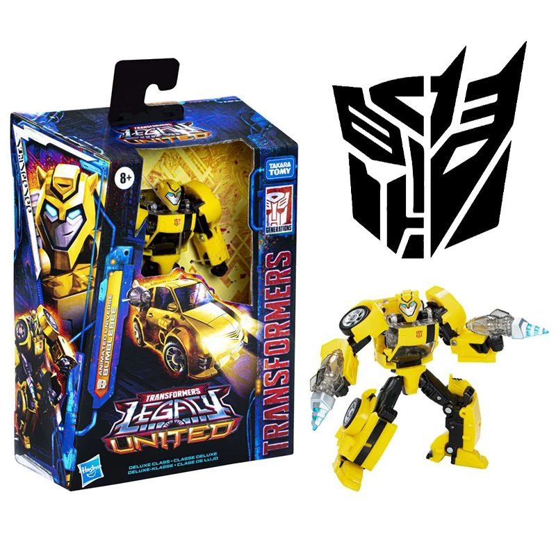 Hasbro Transformers Legacy: United Deluxe Class anime Universe Bumblebee, modelo de juguete, figuras de acción