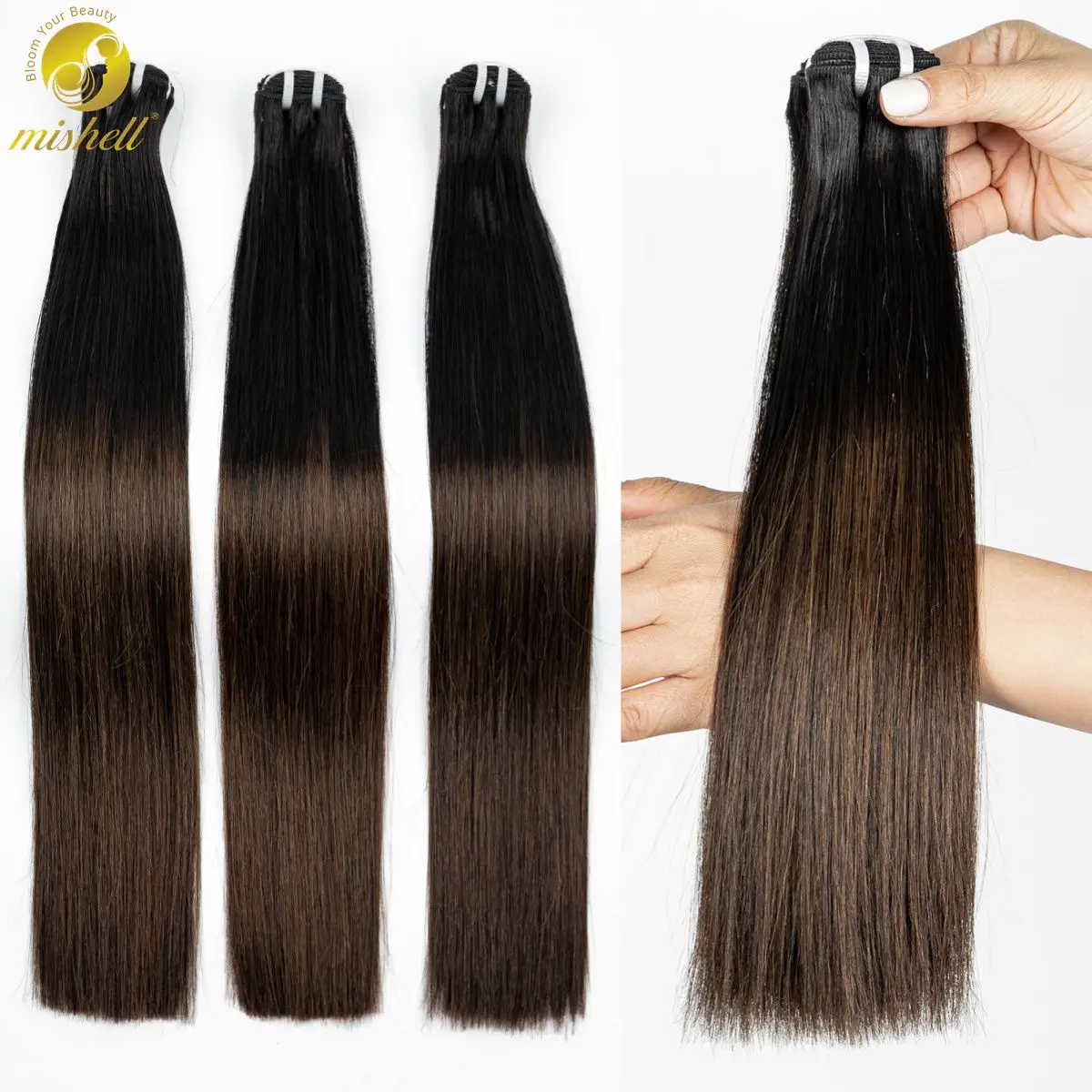 1BT4 Ombre Raw Vietnamese Bone Straight Human Hair Bundles 16A Double Drawn 100% Unprocessed Raw Virgin Hair Extensions