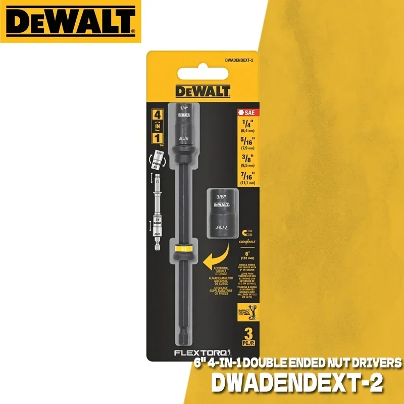 Dewalt DWADENDEXT-2 FLEXTORQ 6 дюймов 4-в-1 ДРАЙВЕРЫ ДЛЯ Гайки с двойным наклоном Ударная дрель-отвертка Аксессуары для электроинструментов