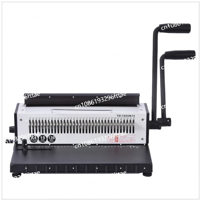 TD-1500B34 Manual Spiral Wire Binding Machine Metal 34 Punching Hole Square 4*4mm Photo Album A4 Paper Binder Puncher Machine