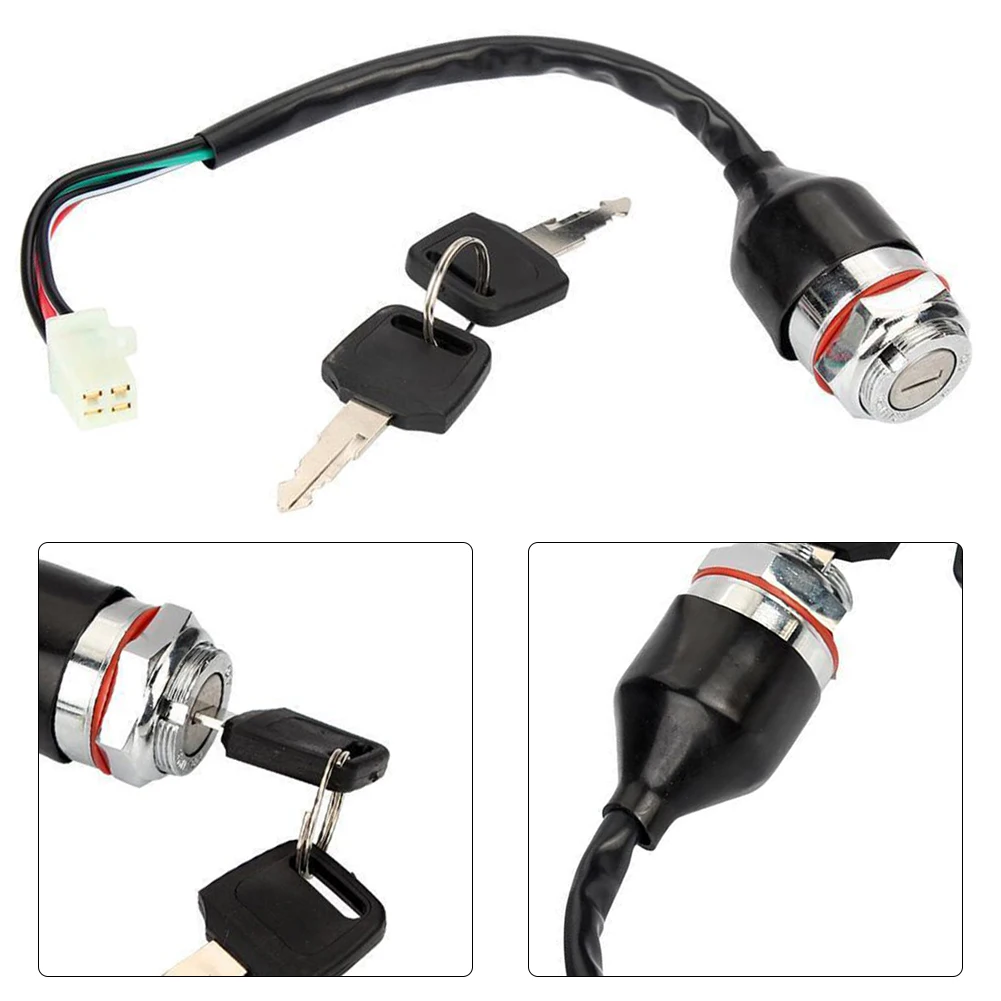 ATV Ignition Switch 4Pins Key For Ignition Switch Key Starter Switch On-Off For Motorbike ATV Quad Dirt Bike