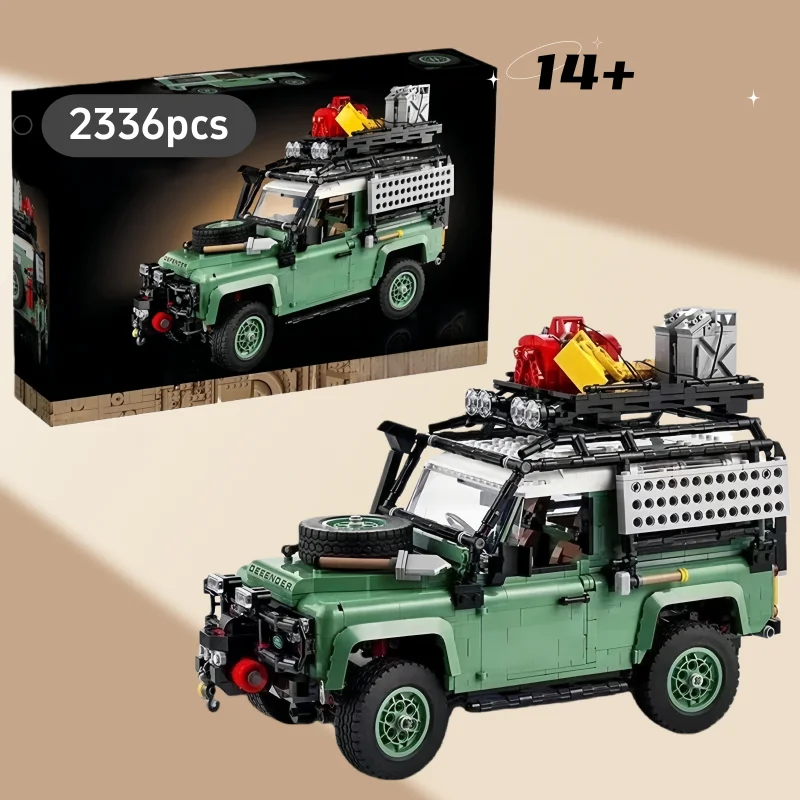 2336 peças blocos de construção land rover defender 90, quebra-cabeça 3d de carro de corrida off-road, haste brinquedo diy presente para adolescentes meninos meninas 14 +