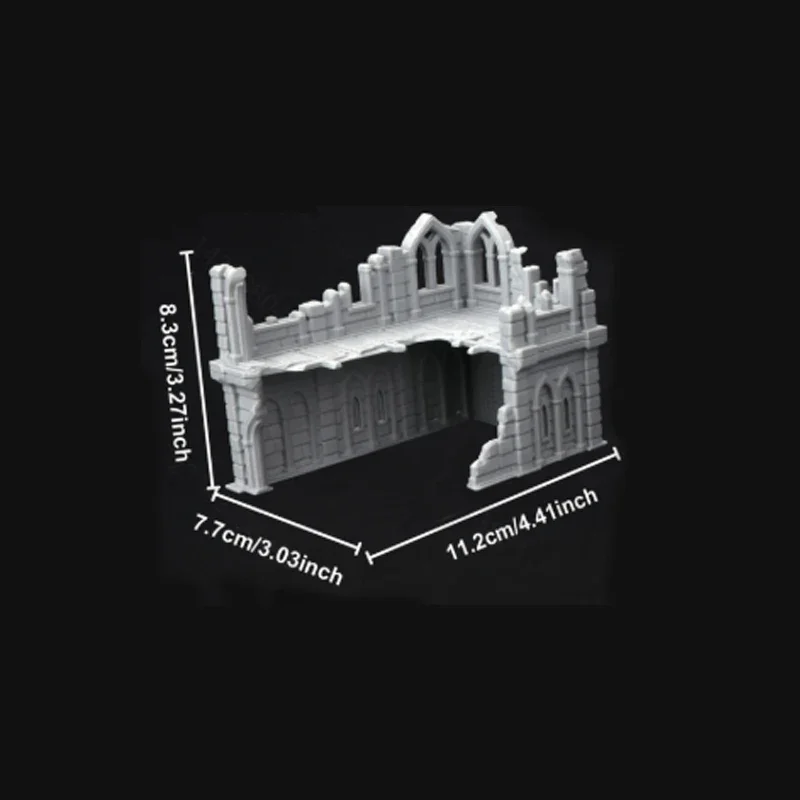 Modelowanie Ruin Budynków Terenu Scenerii do DIY DND/Warhammer/Gier Wojennych Drukowane w 3D Obiekty do Gier Wojennych Zniszczony Domek Chatka