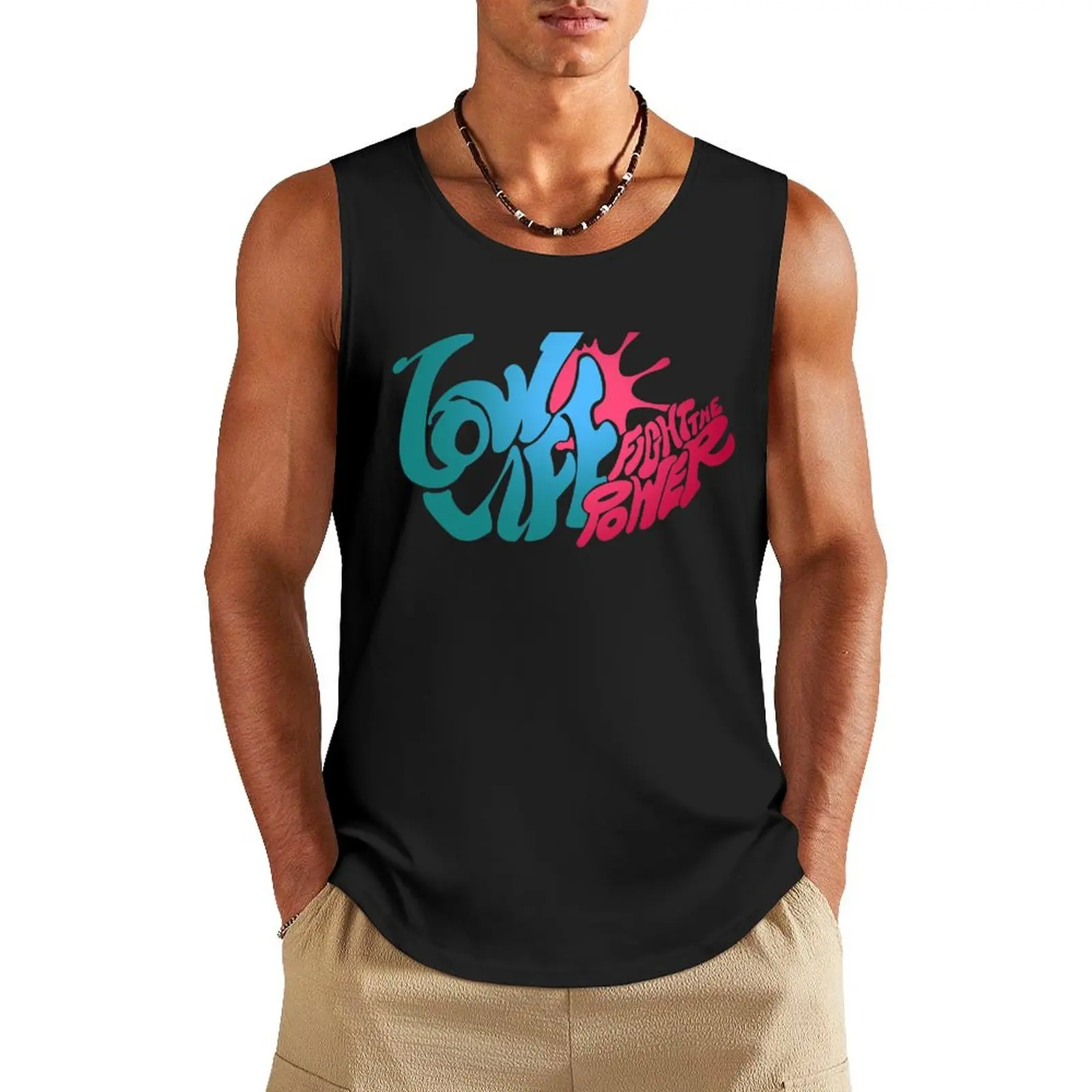 Low Life - Fight The Power Tank Top Fitness men clothing sleeveless man shirts