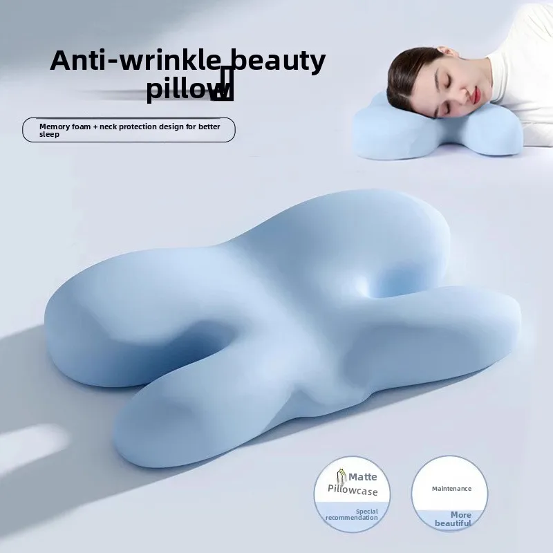 Anti Aging Beauty Pillow Prevent Nasolabial Folds Side Sleeper Cervical Support for Deep Sleep Adult Unisex