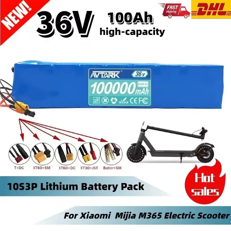 

2024 New Upgrade 10S3P 36V 100Ah 18650 Lithium Battery Pack Suitable for M365 36v Battery Electric Scooter