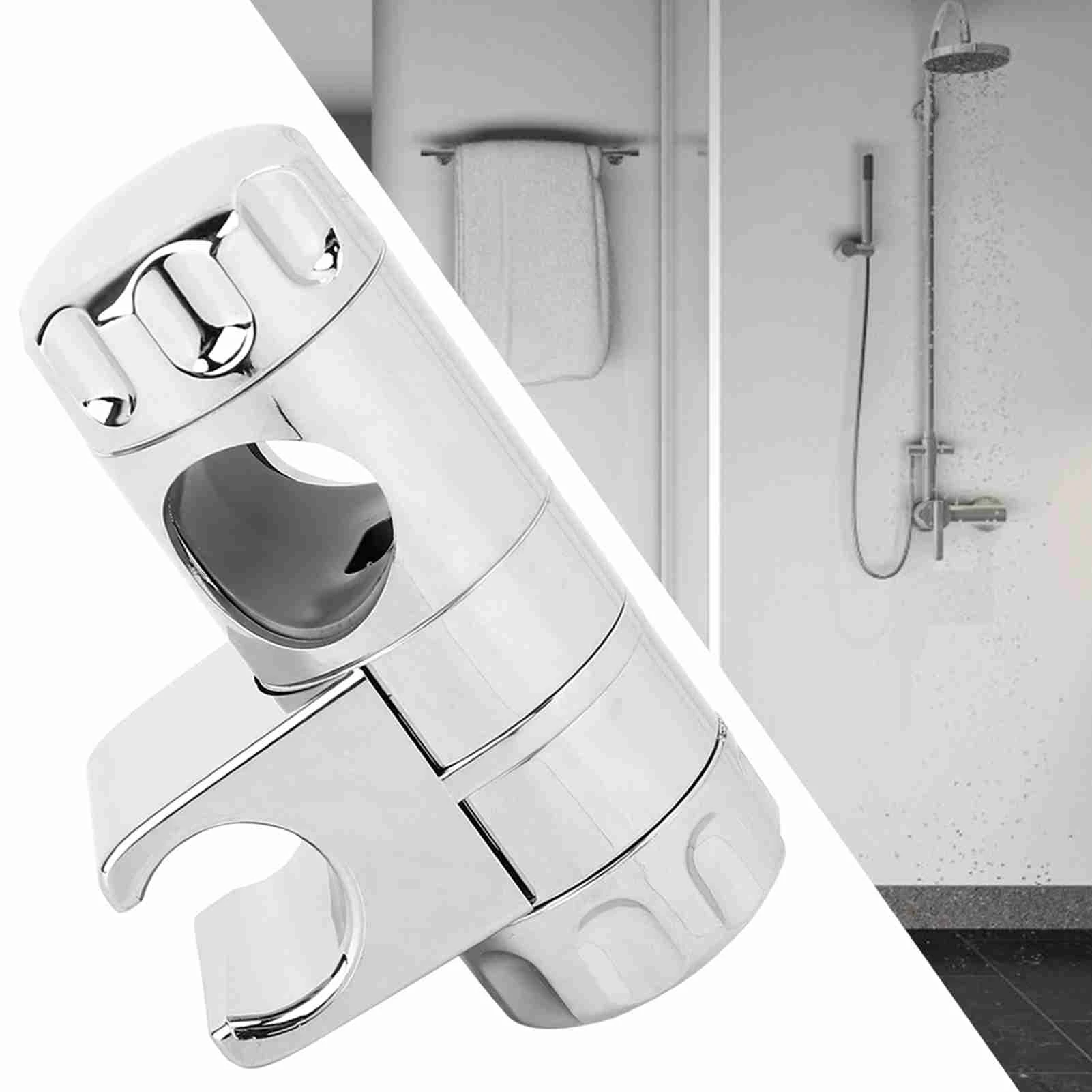

ABS Adjustable Bathroom Shower Head Slide Bracket Clamp Holder 25mm Hole