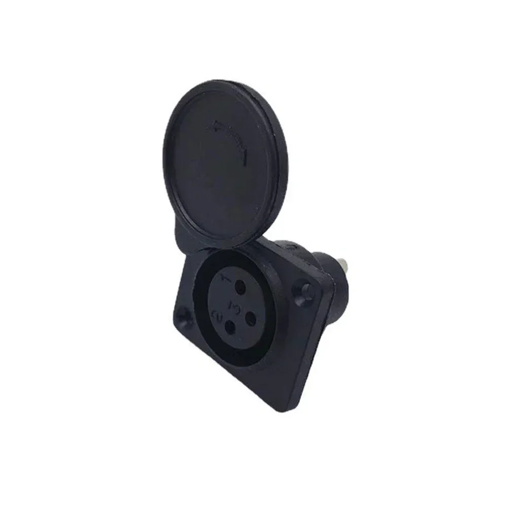 Car 3 Pin XLR Female Chassis Panel Plug Socket Connector For Audio Mobility Scooter Accessories Dust-proof Charging Port