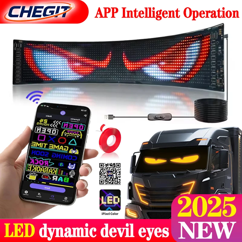 

Devil Eyes Light Truck LED Matrix Pixel Panel Dynamic Car Window Flexible NEW LED Display Programmable APP Control Remote