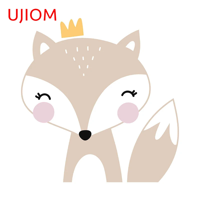 UJIOM 13cm X 12.5cm Cunning Smart Fox Wall Decal Floor Stickers Kindergarten Classroom Decoration Bedroom Switch Graffiti