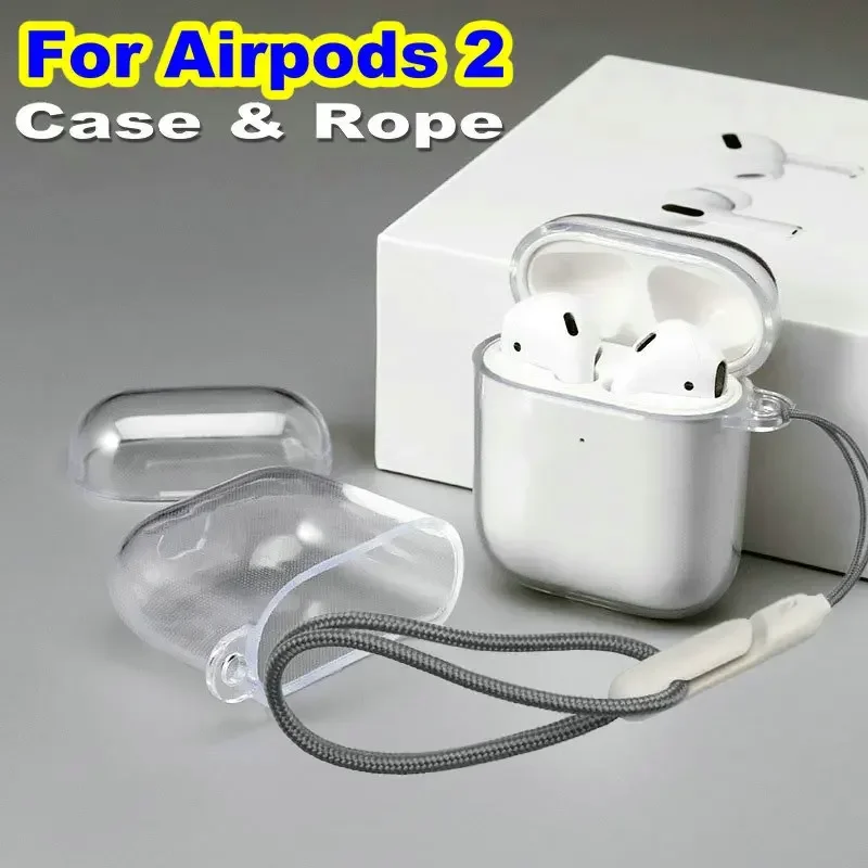 ل أبل Airpods 2 2nd واضح المطاط حالة حبل مضفر الحبل اللاسلكية سماعة سماعة ل Air Pods 2 3 Pro2 سماعة غطاء