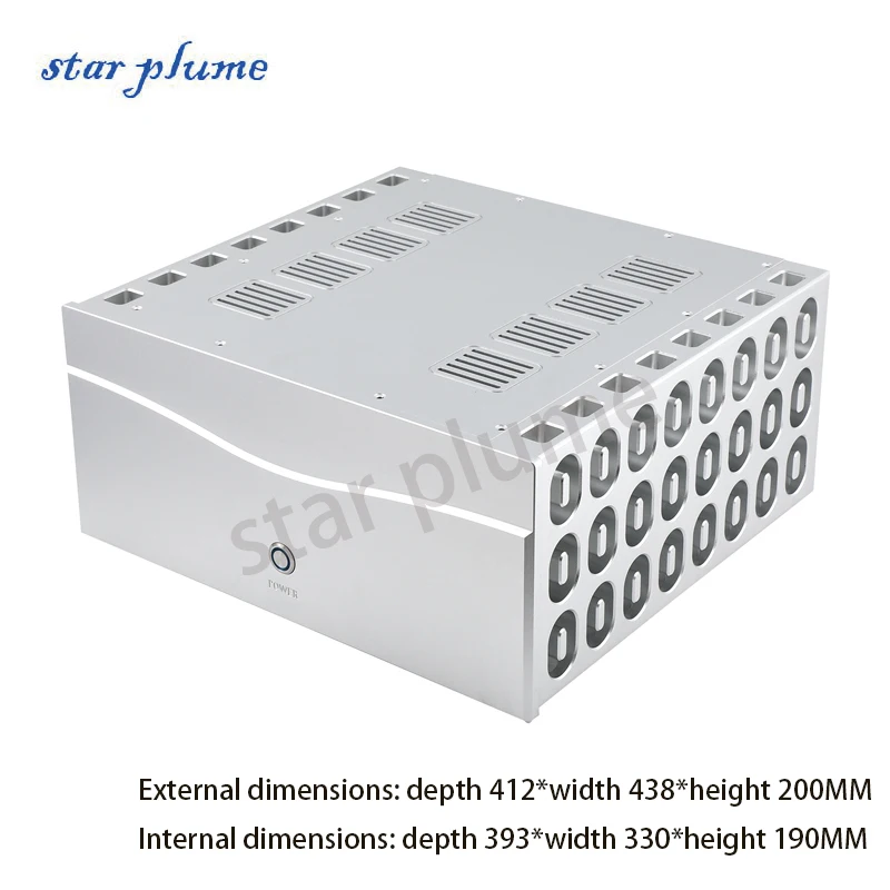 (412*438*200mm) CJ191 All-aluminum Power Amplifier Case Heat Dissipation Large Class A Post Amplifier Chassis Shell DIY Box