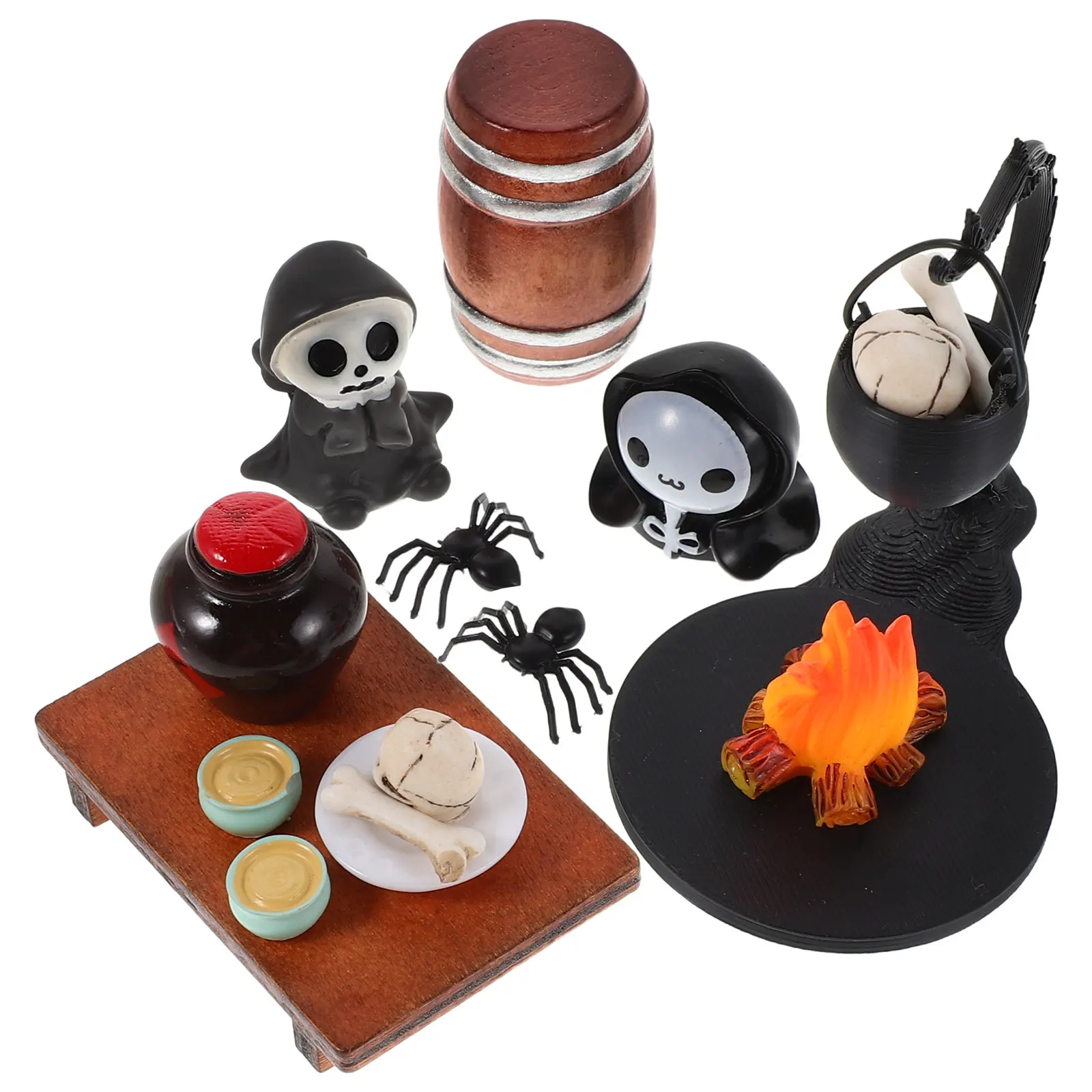 

1Set Miniature Skull Decoration for Dollhouse Halloween Scene Realistic Design Ideal Outdoor Indoor Garden Village