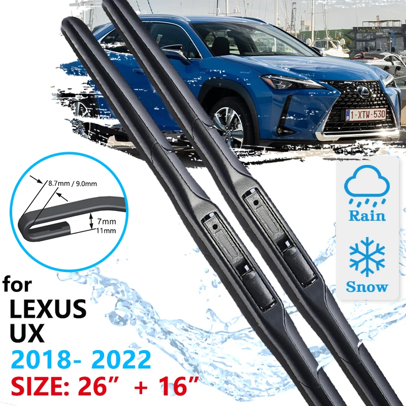 Car Front Wiper Blade For Lexus UX ZA10 2018 2019 2020 2021 2022 Windscreen Windshield Windows Accessories Brushes Washer 2pcs