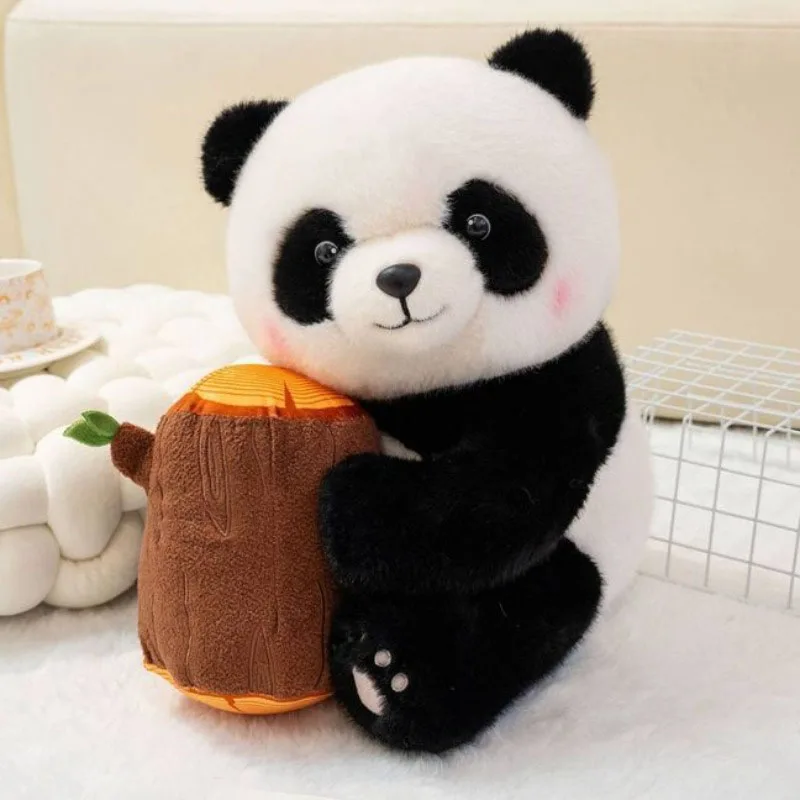 Juego de Peluches de Panda, Muñeco de Peluche Suave con Tronco de Bambú, Figura de Panda Kawaii, Decoración del Hogar, Regalo para Niños y Familia