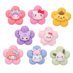 10Pcs Kawaii Cartoon Transparent Flower Series Flatback Resin Miniatures DIY Phone Shell Patch Cute Hair Accessories Toy