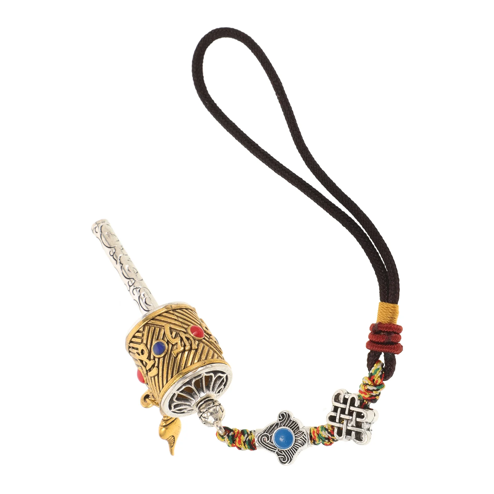 

Retro Hanging Ornament Tibetan Style Six Word Prayer Wheel Feng Shui Pendant Interior Decoration Car Mirror Accessory Good Luck