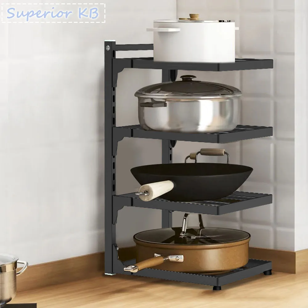 Kitchen Sink Storage Rack Multi-Layer Cooker Storage Rack For Home Stovetop Cabinets Adjustable Pot Rack