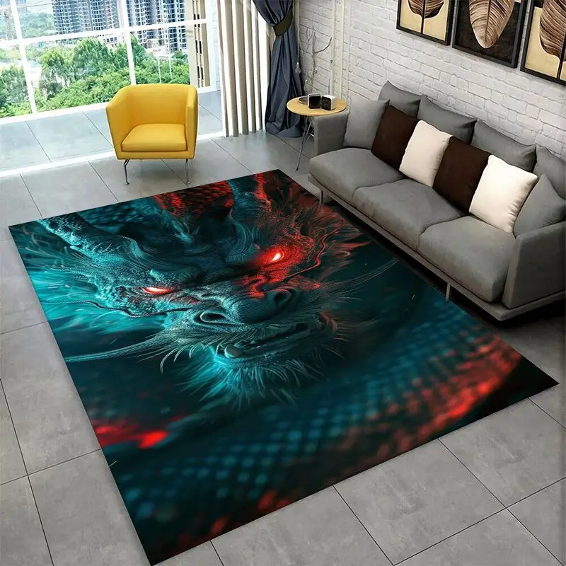 Dragon China Loong Cartoon Large Area Rug Non-slip Durable Carpet for Bedroom Living Room Sofa Doormat Home Decor Floor Mat Gift - view 5