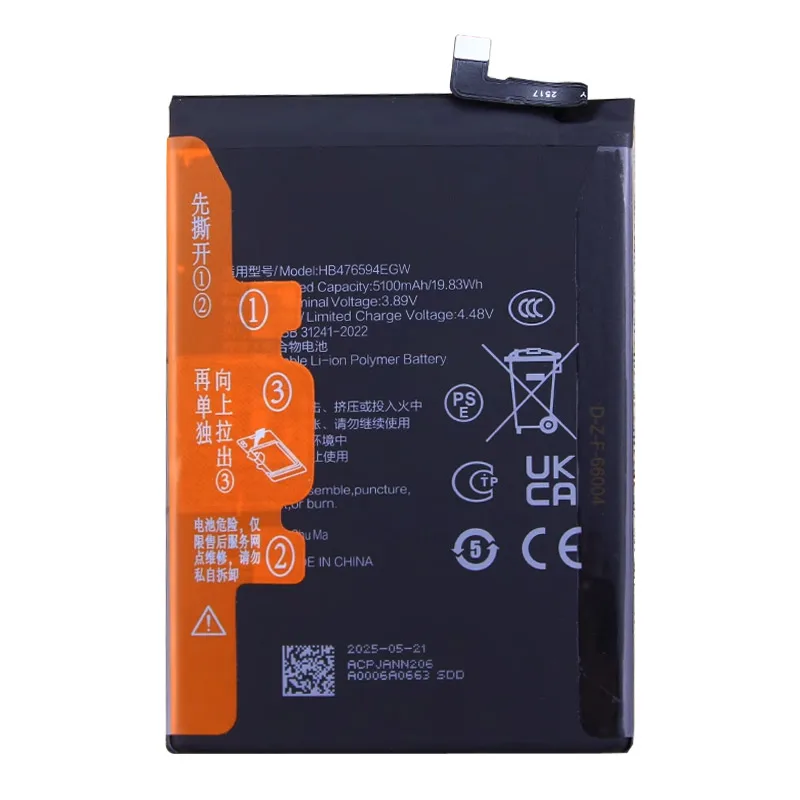 For Honor X6A original mobile phone battery genuine WDY-LX2 lithium HB476594EGW  No decryption/direct installation required