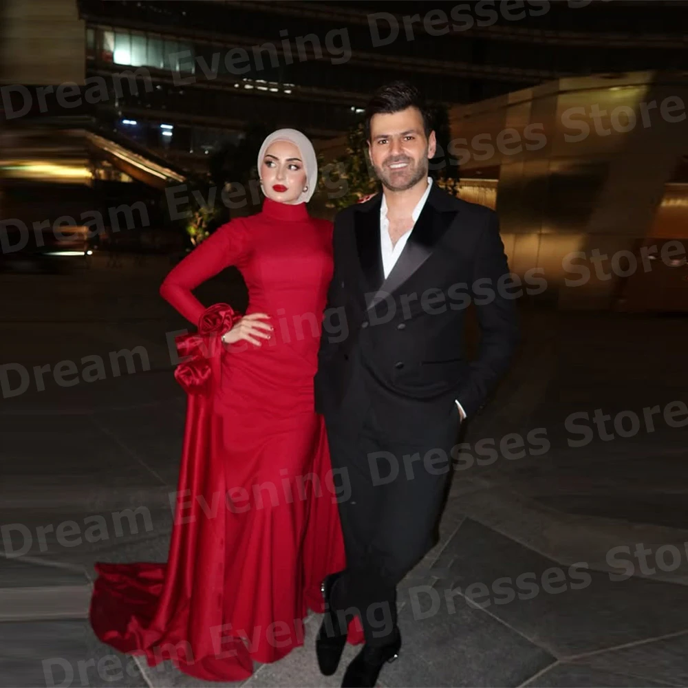 

Женские вечерние платья арабской русалки по индивидуальному заказу с длинным рукавом فساتين majiن requireبات opg Prom Gowns Flowers Vestidos De Graduación