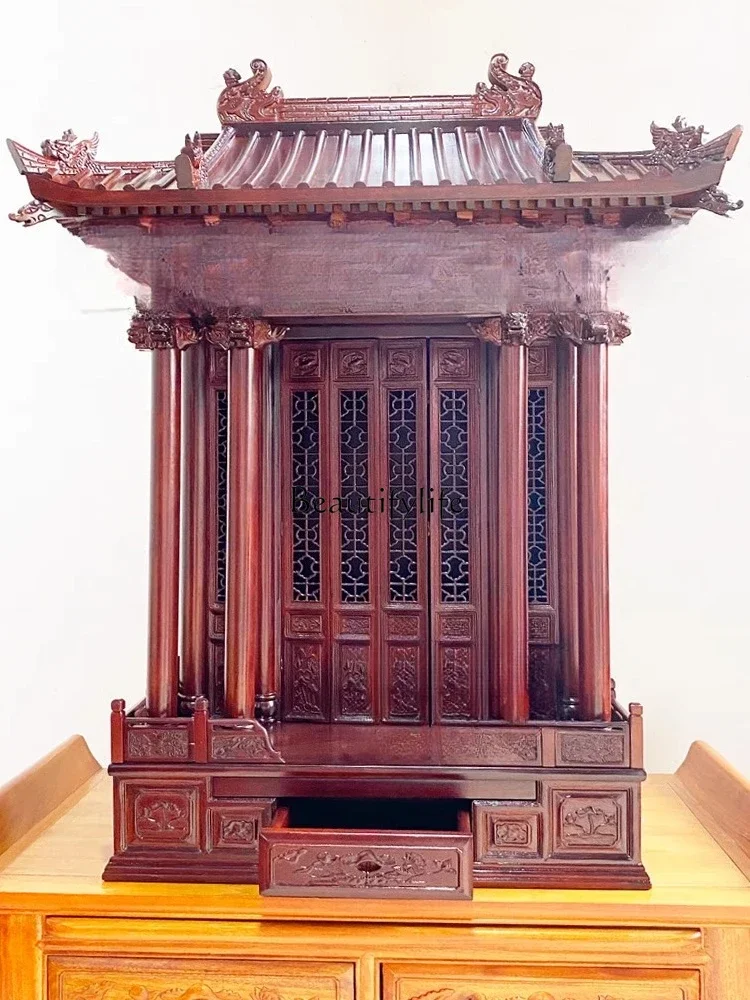 

02 ls 18Palace-style roof casket incense camphor wood for custom-made