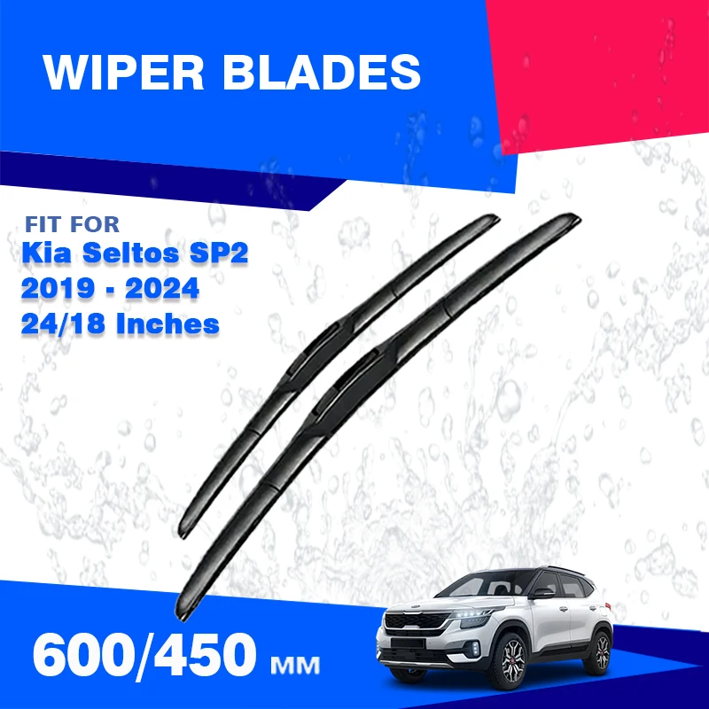 For Kia Seltos SP2 2019 2020 2021 2022 2023 2024 Front Windscreen Wiper Blades Windshield Window Rubber Brushes Car Accessories