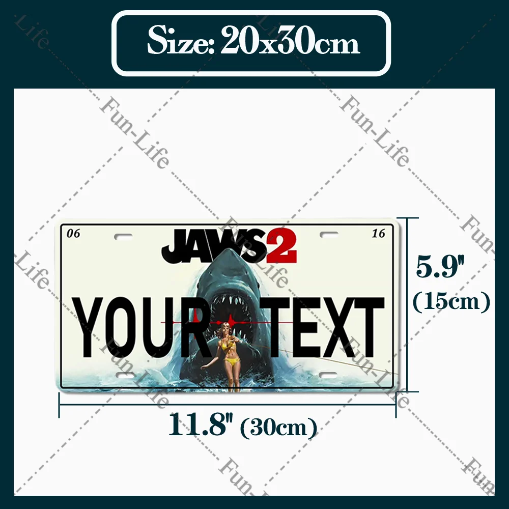 Your Text Custom Plate Poster Moive Vintage Home Decor Retro Metal Tin Signs Pub Car Garage Wall Art Home Decor  15x30cm