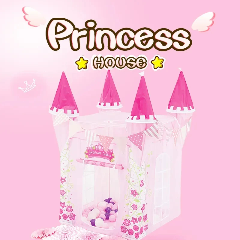 PANGDUBE Baby Playpen Indoor Baby Activity Fence 80*80*130cm Princess House Baby Girl Castle Christmas Gift for Girl