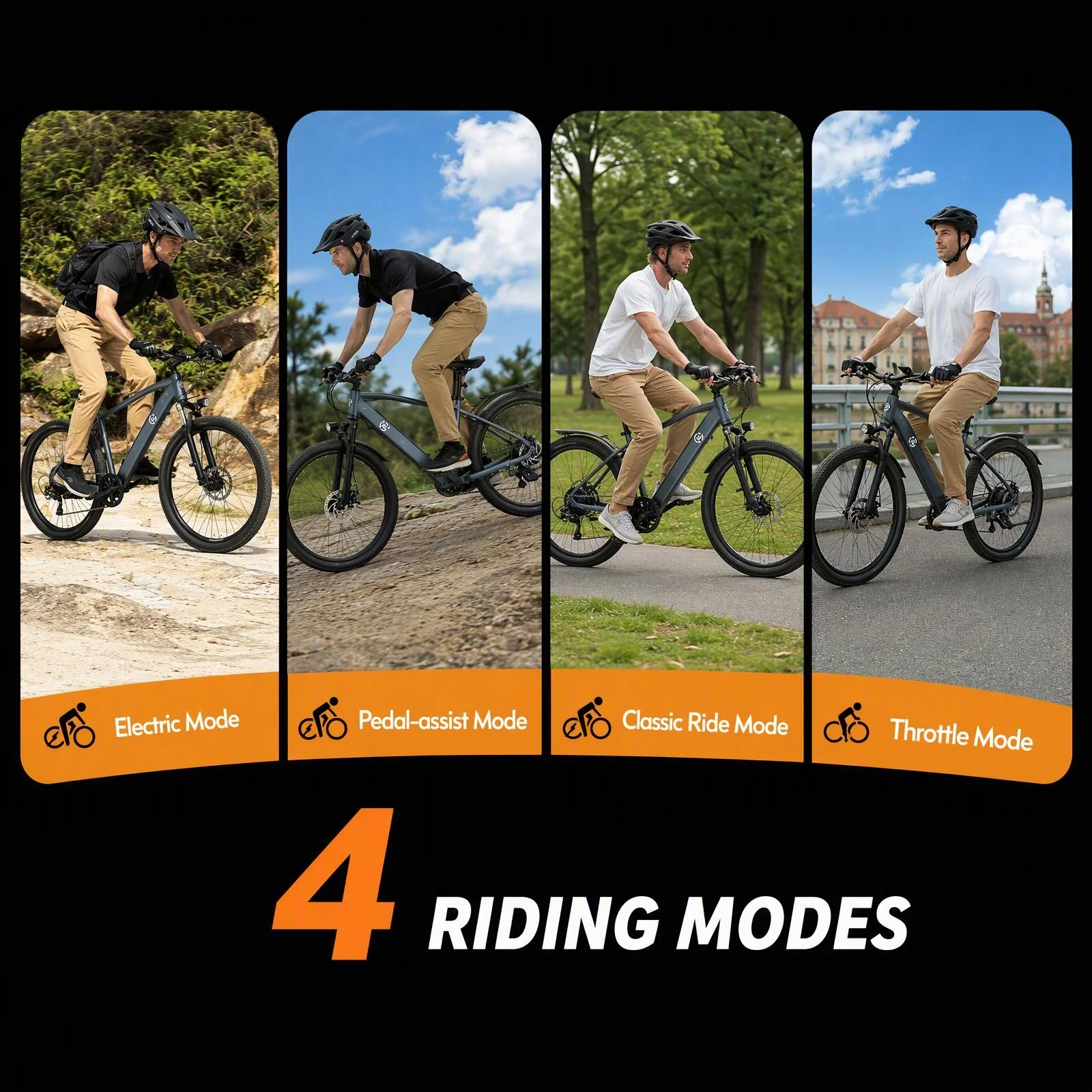 Precision 7-Speed Shifting, Adjustable 5-Level PAS & Reinforced Steel Saddle Tube, Resolves inflexible speed control and unstable riding problems, Versatile Upgraded Configuration, Suitable for Mountain Cross-Country Riding, Top-Rated Holiday Gift for Off