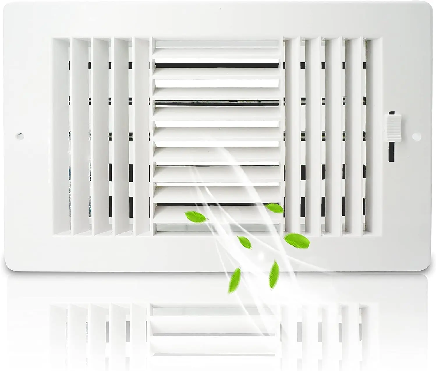 

12"x6" Ceiling Register Air Vent Cover, Three-Way Adjustable Grille for Home Office Bathroom