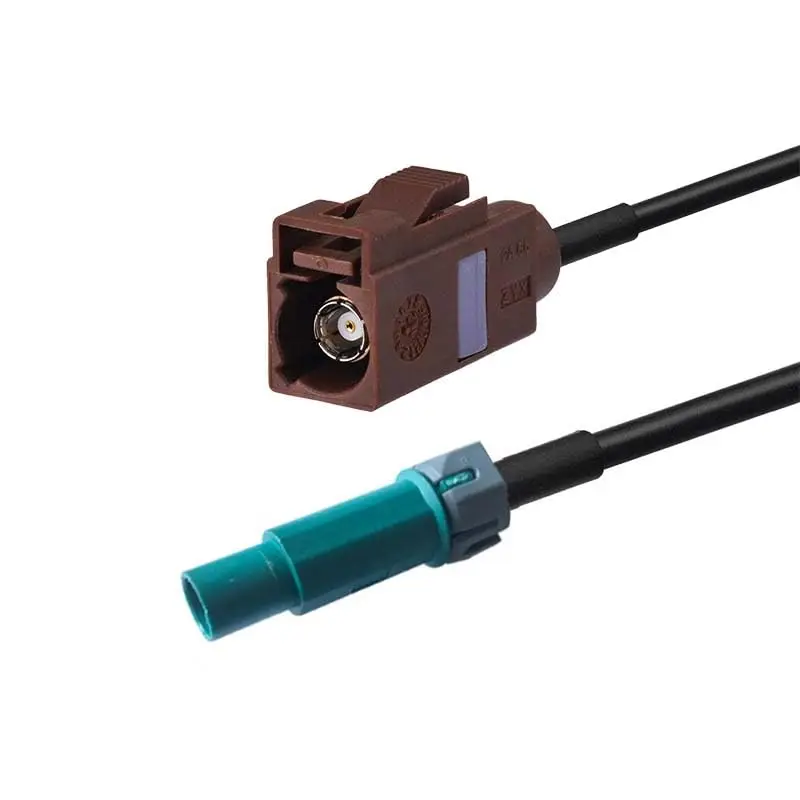 Fakra C Code Water Blue RF Connector Waterproof Extension Cable 50C For Vehicle GPS Antenna