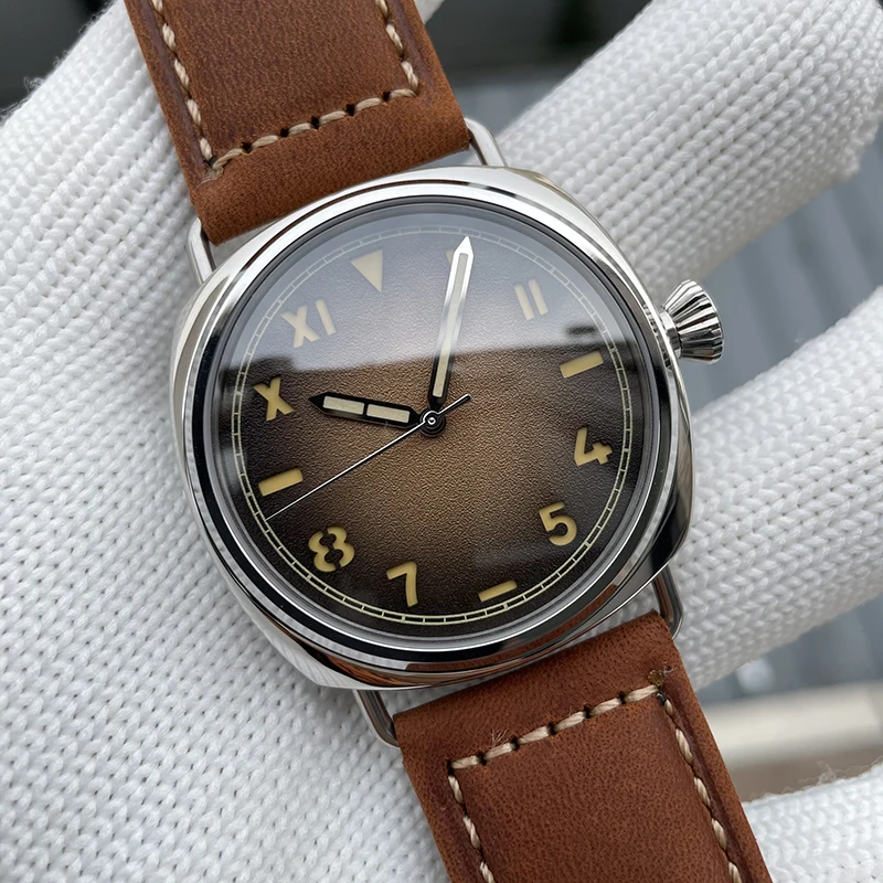 ساعة أوتوماتيكية للرجال من STEELFLIER 42 مللي متر ساعة يد ميكانيكية مربعة غواص 20ATM مقاومة للماء C3 مرآة ياقوت مضيئة NH35