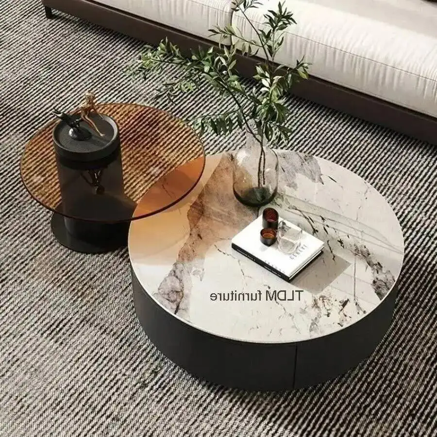 Tables Gloss Down Ultra Low Industrial and Up Coffee Metal Natural Hall Round Table Aesthetic Black Bijzettafel Home Furniture