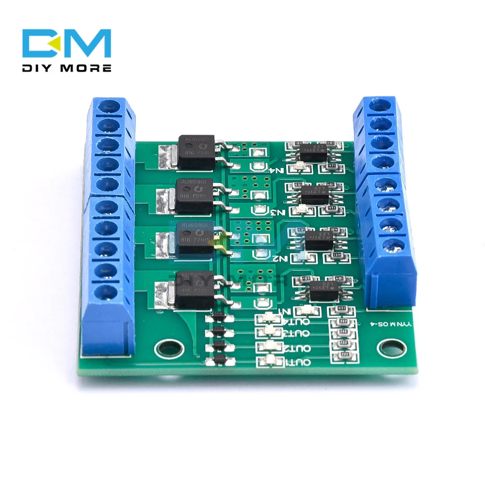 4 Channel MOS Optocoupler Isolation Drive Module DC 3-20V PLC Amplifier Circuit Board PWM 3-20V to 3.7-27V 10A