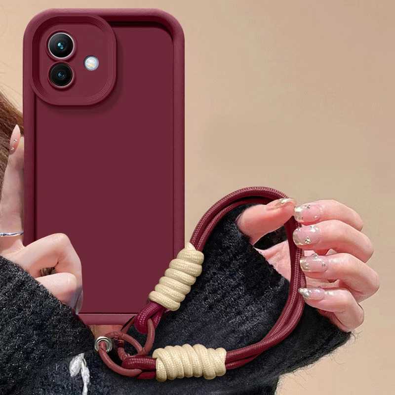 For Samsung Galaxy A07 Phone Case Samsung M07 F07 F70E A08 Cover Shockproof Anti loss hanging rope Matte anti drop soft shell